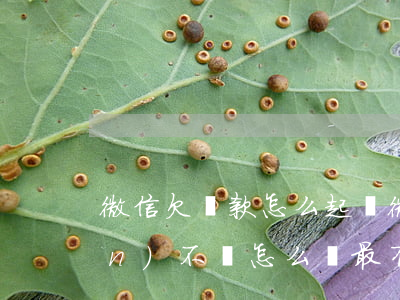 微信欠貨款怎么起訴(微信欠貨款錢(qián)不還怎么辦最有效的方法)