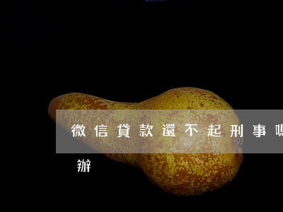 微信貸款還不起刑事嗎(微信借貸還不上怎么辦)
