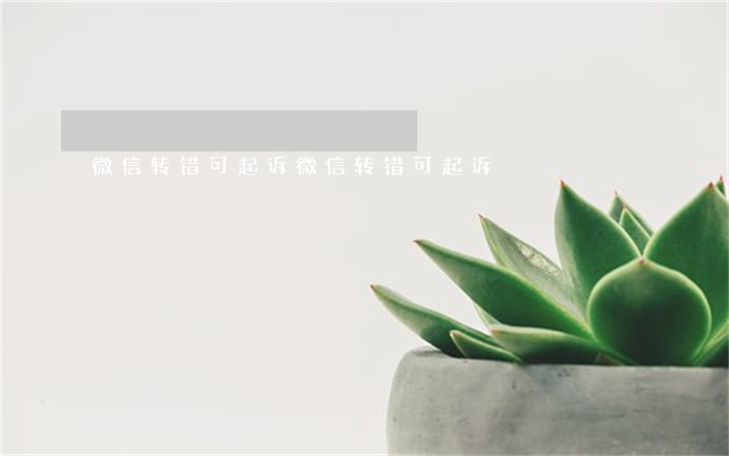 微信转错可起诉(微信转错可起诉)