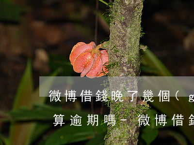 微博借錢晚了幾個(gè)小時(shí)算逾期嗎-微博借錢晚了幾個(gè)小時(shí)算逾期嗎怎么辦