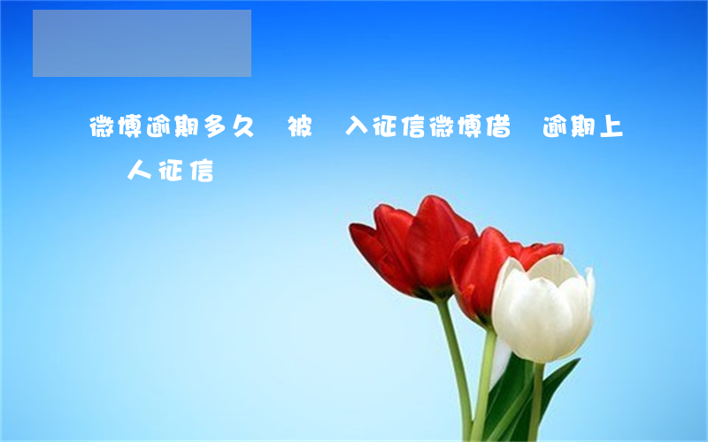 微博逾期多久會被納入征信(微博借錢逾期上個人征信嗎)