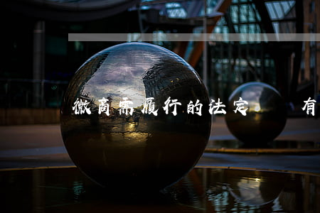 微商需履行的法定義務有哪些