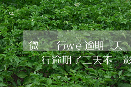 微眾銀行we逾期一天會影響征信嗎-微眾銀行逾期了三天不會影響征信吧