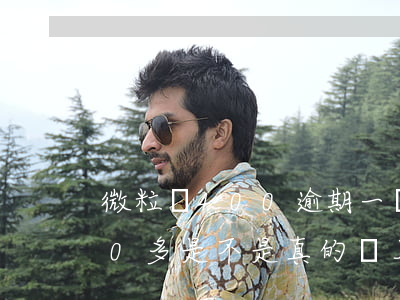 微粒貸400逾期一個月(微粒貸逾期1000多是不是真的會上門)