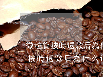微粒貸按時還款后為什么還會增加-微粒貸按時還款后為什么還會增加額度呢
