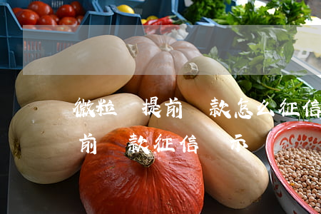 微粒貸提前還款怎么征信上還有-微粒貸提前還款征信顯示嗎