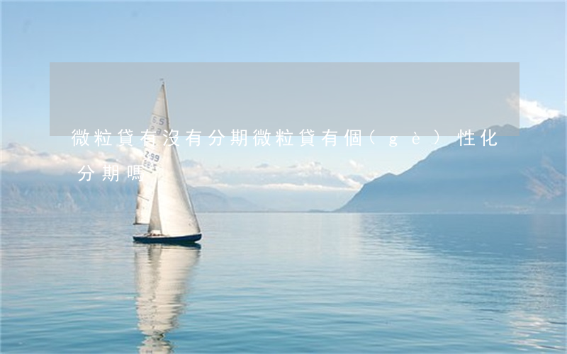 微粒貸有沒有分期（微粒貸有個(gè)性化分期嗎）