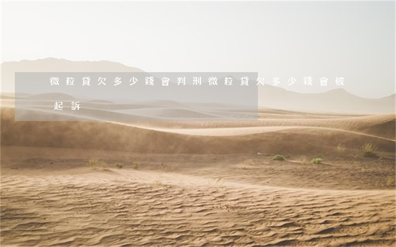 微粒貸欠多少錢會判刑(微粒貸欠多少錢會被起訴)