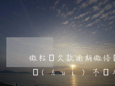 微粒貸欠款逾期微信還能不能用(微粒貸欠錢會(huì)不讓用微信嗎)