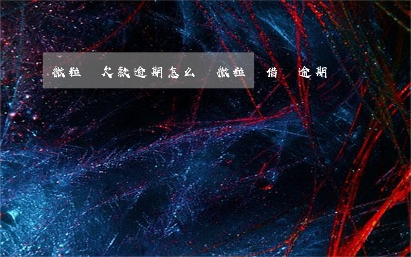 微粒貸欠款逾期怎么辦(微粒貸借錢逾期)