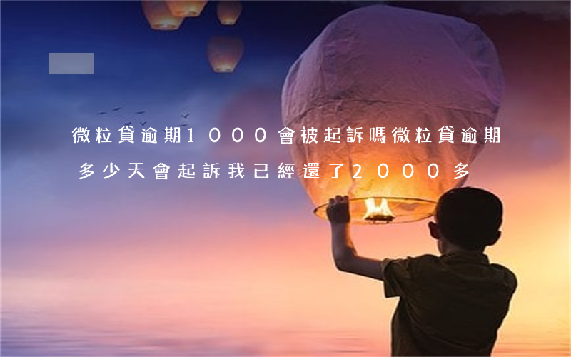 微粒貸逾期1000會被起訴嗎(微粒貸逾期多少天會起訴,我已經還了2000多)