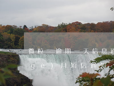 微粒貸逾期一天信息通知(微粒貸逾期三個(gè)月短信通知說(shuō)要上門)
