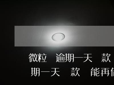 微粒貸逾期一天還款還能再借嗎-微粒貸逾期一天還款還能再借嗎