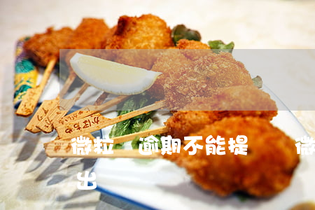 微粒貸逾期不能提現嗎(微粒貸逾期了還能借出嗎)