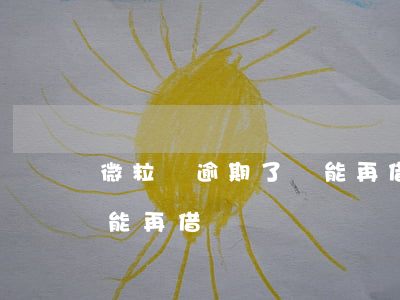微粒貸逾期了還能再借嗎(微粒貸逾期一天還能再借)