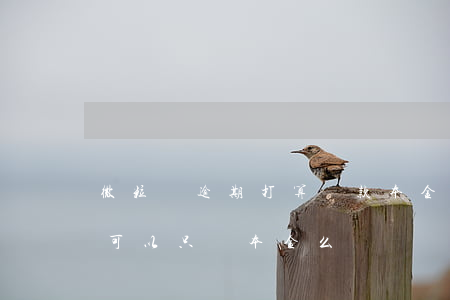 微粒貸逾期打算還款本金(微粒貸逾期兩年了,可以只還本金么)