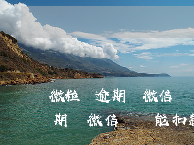 微粒貸逾期換微信號還能扣款嗎-微粒貸逾期換微信號還能扣款嗎安全嗎