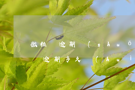 微粒貸逾期說(shuō)在訴前階段(微粒貸逾期多久會(huì)被起訴會(huì)有什么后果)