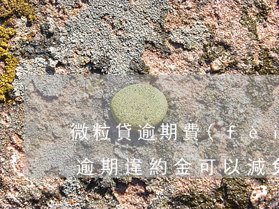 微粒貸逾期費(fèi)用能減免嗎(微粒貸逾期違約金可以減免嗎)