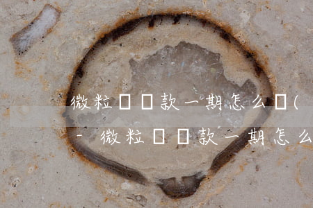 微粒貸還款一期怎么沒(méi)有額度了-微粒貸還款一期怎么沒(méi)有額度了呢