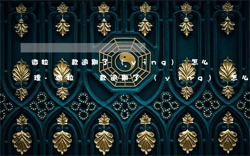 微粒貸還款逾期了應(yīng)該怎么處理-微粒貸還款逾期了應(yīng)該怎么處理呢