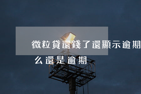 微粒貸還錢了還顯示逾期(微粒貸還了錢為什么還是逾期)