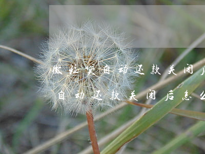微粒贷自动还款关闭后怎么再开通-微粒贷自动还款关闭后怎么再开通呢