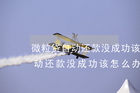 微粒贷自动还款没成功该怎么办-微粒贷自动还款没成功该怎么办呢