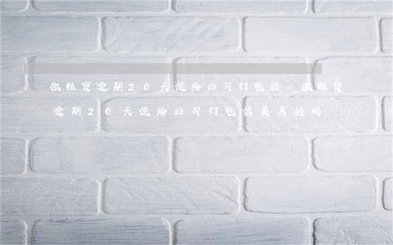 微粒贷逾期20天说给公司打电话-微粒贷逾期20天说给公司打电话是真的吗