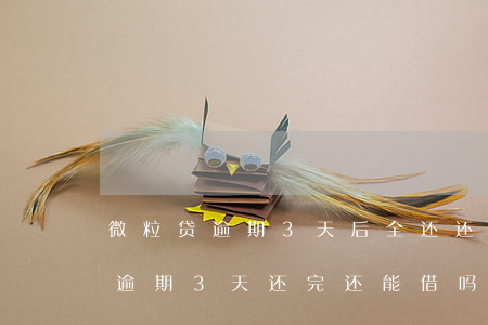 微粒贷逾期3天后全还还能再借吗-微粒贷逾期3天还完还能借吗