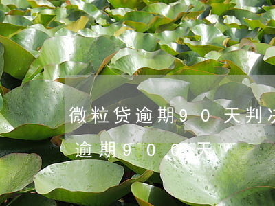 微粒贷逾期90天判决书(欠微粒贷8000逾期900天)