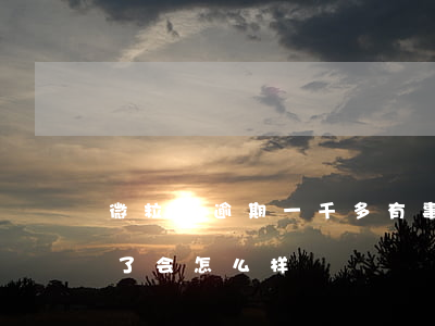 微粒贷逾期一千多有事吗(微粒贷逾期一年多了会怎么样)