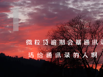 微粒贷逾期会暴通讯录吗(微粒贷逾期会打电话给通讯录的人啊)