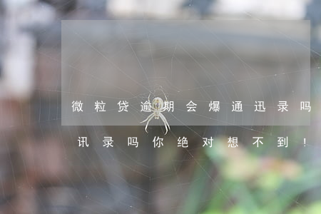 微粒贷逾期会爆通迅录吗(微粒贷逾期会爆通讯录吗?你绝对想不到!)