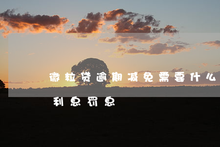 微粒贷逾期减免需要什么(微粒贷逾期后免除利息罚息)