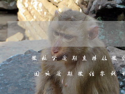 微粒贷逾期直接从微信零钱里扣了钱可以追回嘛（逾期微信零钱划走了还能要回来吗）