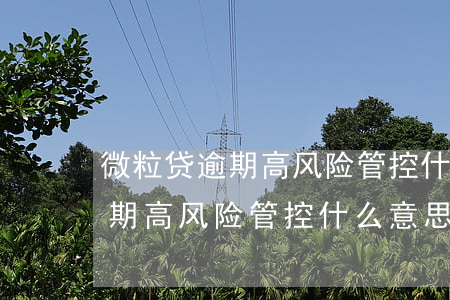 微粒贷逾期高风险管控什么意思-微粒贷逾期高风险管控什么意思啊