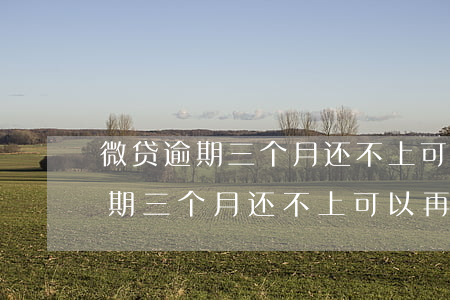 微贷逾期三个月还不上可以再约吗-微贷逾期三个月还不上可以再约吗