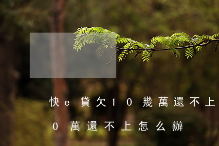 快e貸欠10幾萬還不上怎么辦(欠e招貸10萬還不上怎么辦)