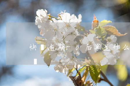 快貸逾期50后果是什么(快貸逾期一天有事嗎)