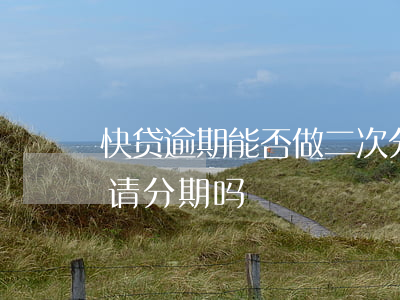 快贷逾期能否做二次分期(快贷到期日可以申请分期吗)