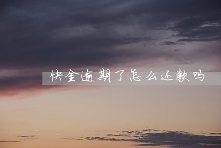 快金逾期了怎么还款吗