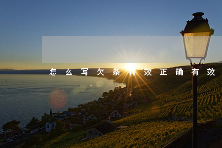 怎么写欠条有效(正确有效的欠条应该怎么写)
