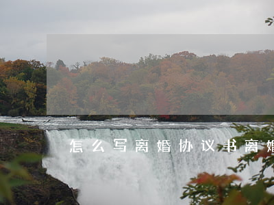 怎么写离婚协议书(离婚怎么写离婚协议书)