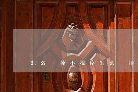 怎么刪掉小程序(怎么刪掉小程序)