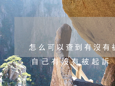 怎么可以查到有沒有被起訴(怎么樣可以查到自己有沒有被起訴)