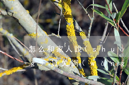 怎么和家人說(shuō)欠了網(wǎng)貸(欠網(wǎng)貸不知道怎么跟家人說(shuō))