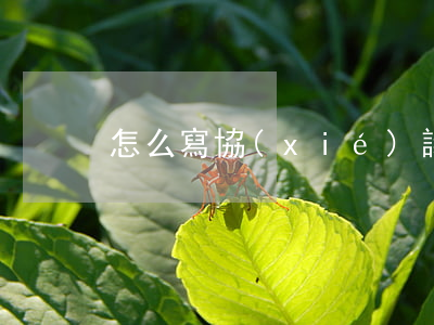 怎么寫協(xié)議書