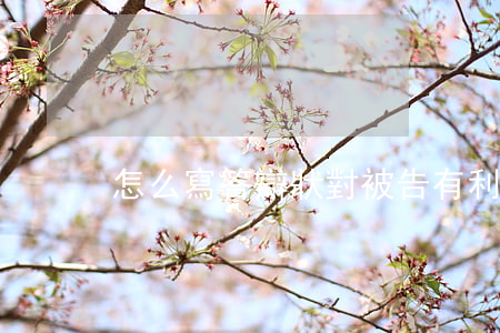怎么寫答辯狀對被告有利(被告怎樣寫答辯狀)