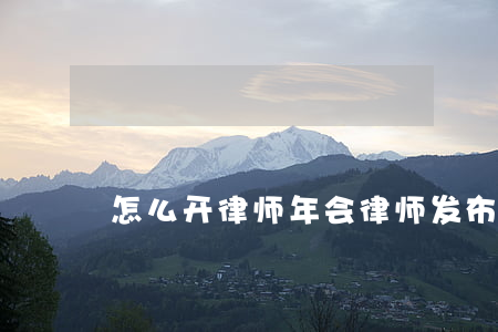 怎么开律师年会(律师发布会)